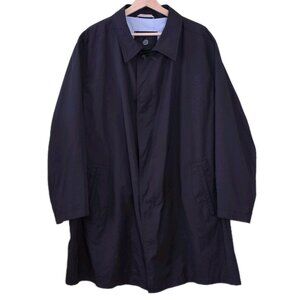 Bugatti Coat Men 52R Black Water Repellent Mackintosh Buttons Pockets Minimalist